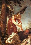 Juan Antonio Escalante An Angel Awakens the Prophet Elijah oil painting on canvas